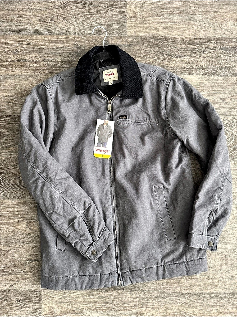 Wrangler Canvas Work Jacket Gray & Black Small